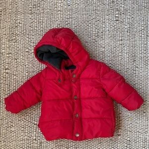 Red Hooded Puffer Jacket
